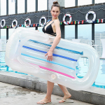 Inflatable Pool Float Adult, Floatie Lounger Floats Raft Floating Chair Water Swimming Rainbow