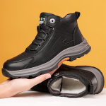 Karusnahast voodriga nahast matkajalatsid meestele V&auml;listingimustes libisemisvastased soojad fliisvoodriga tossud Meeste Talvised K&otilde;rged &Auml;risaapad T&ouml;&ouml; Pahkluu papud meestele 38 pruun