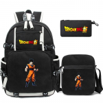 3 tk/komplekt Anime Dragon Ball S&uuml;learvuti Seljakott Unisex Seljakott L&otilde;unas&ouml;&ouml;gikotiga T&uuml;drukule Poisile Teismelisele Koolikott Meestele Naistele Vabaaja Kott Seljakott Mochila