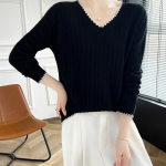 Naiste ka&scaron;miirist sviiter Qinghe ka&scaron;miir 30% ka&scaron;miir 70% vill s&uuml;gis-talvine ka&scaron;miir pullover pehme ja soe L beež