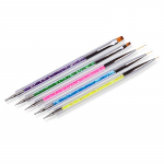 5 tk / komplekt Nail Art kahe otsaga akr&uuml;&uuml;lpintsli komplekt nikerduspintsel t&auml;ppidega pliiats manik&uuml;&uuml;ri t&ouml;&ouml;riist 1 Sets