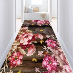 3D stereoskoopiline lille- ja rohukoridor pikk vaip kerge luksus esiku vaip libisemiskindel jooksvaip pastoraalne tee trepimatt W80*H300CM