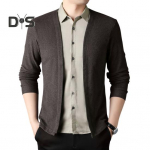 Meeste s&auml;rk v&otilde;lts kaheosaline kardigan, alla keeratav krae, &uuml;herealine pikkade varrukatega, v&auml;rviga sobiv kootud pidulik &auml;ri stiil top M roheline