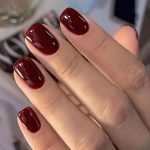 24 tk L&uuml;hike ruudukujuline kunstk&uuml;&uuml;nte komplekt - Red Line Pure Color l&auml;ikiv viimistlus koos želee liimi ja k&uuml;&uuml;neviiliga naistele - lihtne kanda igap&auml;evaseks kasutamiseks Simple & Stylish