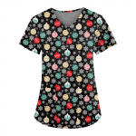 Naiste moodsad V-kaelusega l&uuml;hikeste varrukatega t&ouml;&ouml;riided taskutega, j&otilde;ulutr&uuml;kiga topid M must