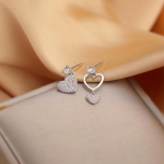 925 Sterling Silver Love Tuttk&otilde;rvar&otilde;ngad As&uuml;mmeetrilised Mikroinkrusteeritud Naiste Mood Peened Ehted S&uuml;damekujulised naiste k&otilde;rvar&otilde;ngad kuld