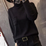 Kevadine ja s&uuml;gisene suur kilpkonnaga kampsun, avar sviiter kootud p&otilde;hjaga s&auml;rk M