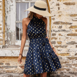 Suvine naiste Permi kullast p&auml;itsetega &otilde;huke kleit