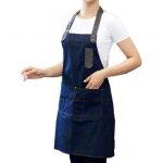 Denim Women Pocket Home Mehed Reguleeritava nupuga Toiduvalmistamine K&ouml;&ouml;k Cafe BBQ P&otilde;ll sinine