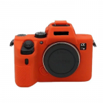 A7III pehmest silikoonkummist kaamera korpuse kaitse&uuml;mbrise kate Sony A7 III A7RIII A7III A7M3 A7R3 kaamerakoti jaoks oranž