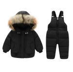 Laste lumekost&uuml;&uuml;m Talvine soe p&uuml;ksid + Soe jope 2-osaline komplekt 110 black