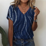 Naiste T-s&auml;rk Lihtne gradient 3D-prindiga mood Top Tee T-s&auml;rk Harajuku vabaaja l&uuml;hikeste varrukatega V-kaelusega &uuml;lisuured naister&otilde;ivad S