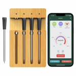 98FT juhtmevaba lihatermomeeter BT Smart APP Control 4 sondiga lihatermomeeter grillimiseks ja pruun