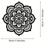 Vapustav 1 tk k&auml;sit&ouml;&ouml;na valmistatud metallist mandala lilleline seinakaunistus! Kodu, Halloweeni ja gooti toa kaunistamiseks. Seinadekoor metallist sein. must
