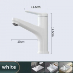 Kerge luksuslik v&auml;ljat&otilde;mmatav vannitoa kraan, k&uuml;lma ja kuuma kraanikaussi kraan, k&ouml;&ouml;gi vannitoa kraanikaussi kraan, veekraani dosaator valge