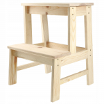 KADAX Taboret Drewniany Kuchenny Stołek 50cm Podest Ze Schodkiem Solidny