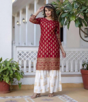 India Bollywoodi tipptuunika Kurti Salwar Kost&uuml;&uuml;mikleit Naistele Disainer Kurta P&uuml;ksid Dupatta Komplekt S punane