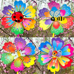 1 tk multikas lillekujuline putukate k&auml;eshoitav tuuleveski koduaia kaunistus tuulevurr Whirligig &otilde;uekujundusega &otilde;ue m&otilde;eldud laste m&auml;nguasi one size