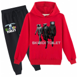 Lastele 3D kapuutsiga komplekt Skibidi tualett-puloveriga spordidress Speakerman Laste kampsun+p&uuml;ksid 170