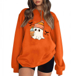 Naiste Halloweeni printimisega pullover, &uuml;mmargune kaelus, &otilde;lavarrega pikkade varrukatega pluus XXL