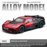 Uus 1:24 Mercedes-Benz AMG ONE Super Racing sulamist survevalatud automudeli heli ja valgust kogutav hobihobi s&uuml;nnip&auml;evakingitus poisile trendikad m&auml;nguasjad punane