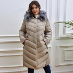 Astrid Talvejope Naiste Parka pluss suurus 6xl Karusnaha pikk kapuuts Soe lukuga puuvillane mantel kontorinaise &uuml;leriided 4XL khaki