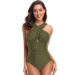 Vintage rannapuhkuse ujumistrikoo &Uuml;hes t&uuml;kis naiste ujumistrikoo Cross Gathering Tummy Tck Ujumiskost&uuml;&uuml;m. Erinevates v&auml;rvitoonides rannar&otilde;ivad M