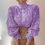 Naiste pitspluusid kroonlehed varrukad Naiste pluus &scaron;ikk n&ouml;&ouml;p, &otilde;&otilde;nsad lillelised pitsid, valge s&auml;rk, naiste top riided XL