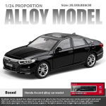 1/24 Honda Accord Limusiin Heli ja Valgus Sulamist Metallist Diecast Auto Mudel Kogumine Hobi Kaunistus Trendikas P&uuml;hade Kingikarbis Poiss must