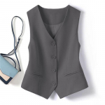 25. aastap&auml;eva naiste must V-kaelusega vest: Varrukateta retro suvine kardigan Large