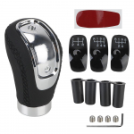 K&auml;iguvahetuse nupp 5/6 kiiruse k&auml;igukangi hoob manuaalk&auml;igukastiga auto PU nahk koos k&auml;igukangiga Black