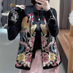 L&auml;&auml;ne stiilis vest Tangi riided naistele Luksuslik satiinist kost&uuml;&uuml;m Varrukateta topid Elegantne Hanfu riietus XXXXXL must