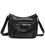 Naiste kott Pehmest nahast Crossbody kott &Otilde;lakott Ema kott must