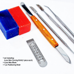 1 set Dental Wax Carving Tool Set Stainless Steel Versatile Kit Dental Lab Tool Wax Block Carving Knife Wax Carving Positioning Ruler 1 set