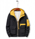 Meeste suure kapuutsiga mitme taskuga vabaaja tuulejope - kerge kevad-/s&uuml;gismantel 6XL must