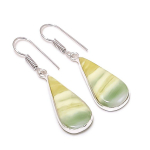 Natural Swiss Green Opal Gemstone 925 Sterling Silver Jewelry Earring 1.65 i4s85