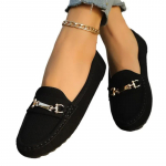 Naiste jalan&otilde;ud Naiste kingad Suures suuruses vabaaja p&otilde;randakatted naiste metallist kaunistused, &uuml;mmargune varbaosa, pehme p&otilde;hjaga kingad, naiste kingad 36 must