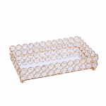 Kristallist Dekoratiivne Aluse Laud Meigikorraldaja Klaaspeegel Parf&uuml;&uuml;mi Huulepulga S&auml;ilitusplaat Luksuslik Serveerimisalus Kodu Nipsasjade N&otilde;u 25x15x5.5cm