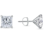 Jewels Prim 2,50 ct printsessl&otilde;ikega k&otilde;rvar&otilde;ngad-naastud Ehtne 14K valge kuld Kruvikinnitusega Martini 15MM h&otilde;be