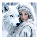 5D DIY Teemantmaal Ristpiste Naine ja Valge Hunt T&auml;isruut Teemanttikand Mosaiikkomplekt K&auml;sit&ouml;&ouml; Kodukaunistus Kingitus Round 40x40cm