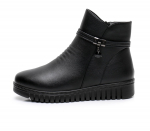 Naiste talvised puuvillased madala kontsaga l&uuml;hikesed saapad - libisemiskindlad, soojad, suured suurused 41-42 keskealistele ja eakatele 42 must