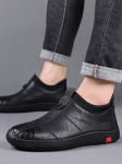 Meeste nahast kingad vabaajajalatsid Slip-on lamedad spordijalatsid Mood Pehme tallaga reisitossud Nahast meeste &auml;rilised libisemiskindlad kingad 39