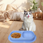 Cat Water and Food Bowl Feeder Feeding Dish Drinking Household Easy to Clean Indoor Dispenser helehall v&auml;rv