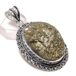 Pyrite Druzy Handmade 925 Sterling Silver Jewelry Pendant 2.40 h9n92