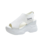 Naiste sandaalid kiilukontsaga elastne riidest kattejalg Naiste sandaalid paksu tallaga mood trifle Elevation naiste vabaajajalatsid 35