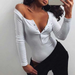 Naiste s&uuml;gisene seksikas kitsas vabaaja pandlaga pikkade varrukatega kombinesoon element Bodysuit Jumpsuit 2XL