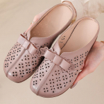 Naiste Suvised Uued Ehtsast Nahast Perforeeritud Vintage Lamedad Kinnise Ninaga Sandaalid - V&auml;lisjalatsid Hingav Retro Disain 38