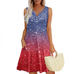 Naiste suvekleidid V-kaelusega varrukateta ja taskutega p&auml;ikesekleidid L