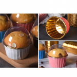 50 tk Cupcake pabertops L&auml;bipaistev kaanega kate k&uuml;psetustopside jaoks Muffini pabertops