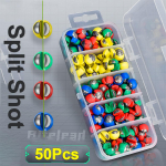 50 tk Kalap&uuml;&uuml;gi Raskused, Kummist Split Shot Raskused, Kiirkinnitusega Raskused, Ussiraskused, Lihtne Eemaldamine Karbiga G1 0.41g 50pcs